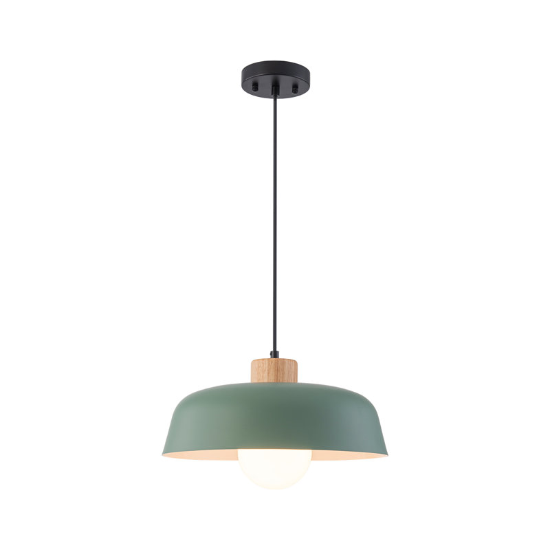 Mercer41 1-Light Green Metal Dome Single Pendant | Wayfair
